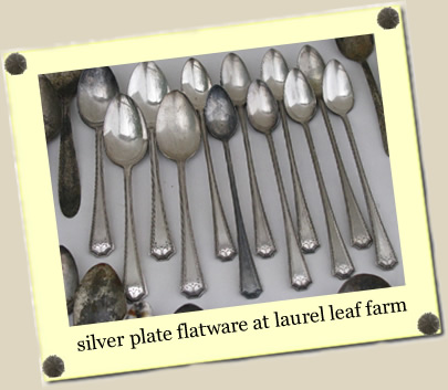 silver plate flatware at Laurel Leaf Farm