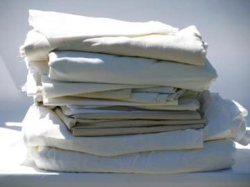 15 POUNDS vintage fabric sewing material, all white and ivory