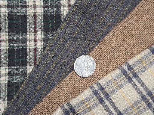 18 lbs  cotton flannel fabric scraps, primitive country 'rag' quilt fabrics lot