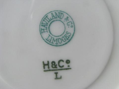 1880s antique Haviland - Limoges demitasse cups & saucers, amber rose