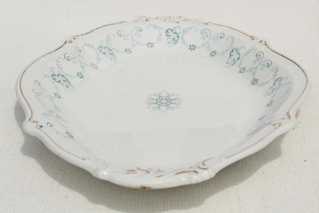 1890s antique English transferware platter or tray, Grindley England ironstone semi-porcelain