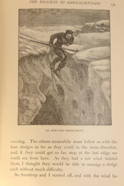 1890s polar exploration Greenland history travel adventure w/ engravings antique book