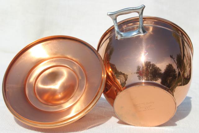 1890s vintage Manning Bowman copper coffee pot basket for samovar, antique percolator