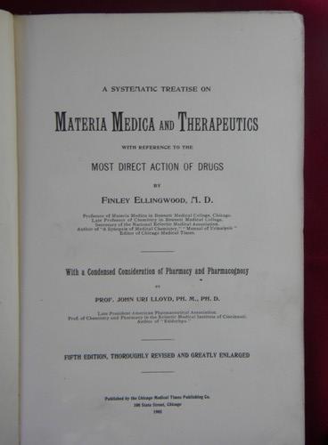 1905 Materia Medica Therapeutics and Pharmacognosy, antique medical text