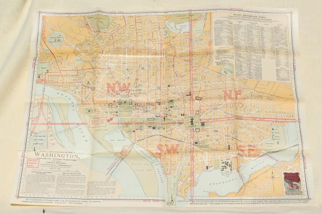 1910 Washington DC map & guidebook, antique vintage advertising & area photos