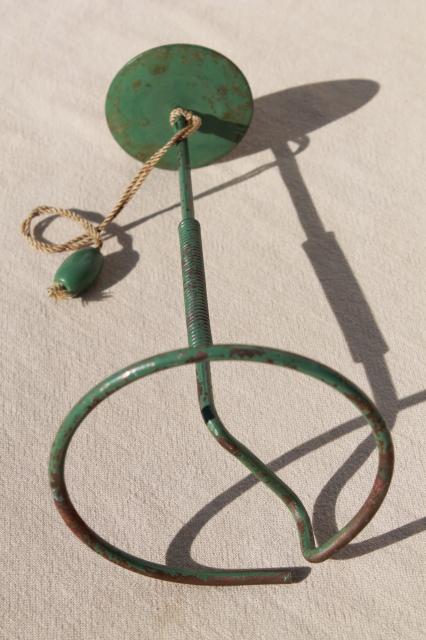 1920s 30s vintage hat stand or wig holder w/ original jadite green paint