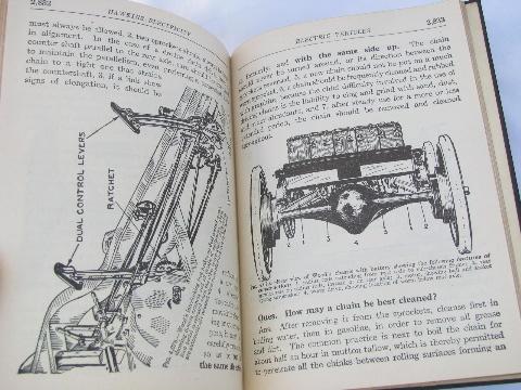 1920s Hawkins illustrated engineer's electrical guidebook electric trains & automobiles, gas engines etc.