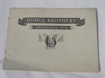 1920s vintage Dodge Brothers car catalog, Standard Six auto
