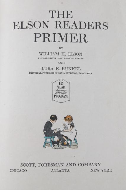 1920s vintage reading primer & early reader book one Elson Readers w/ lovely old pictures