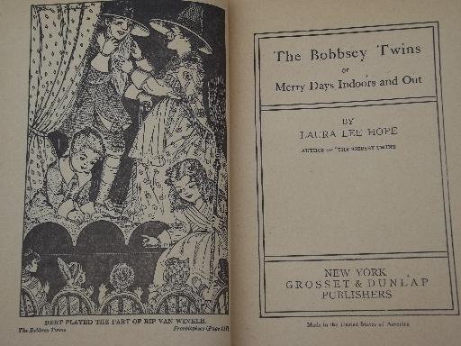 1930s Bobbsey Twins books, In a Radio Play w/ illustrated dust jacket