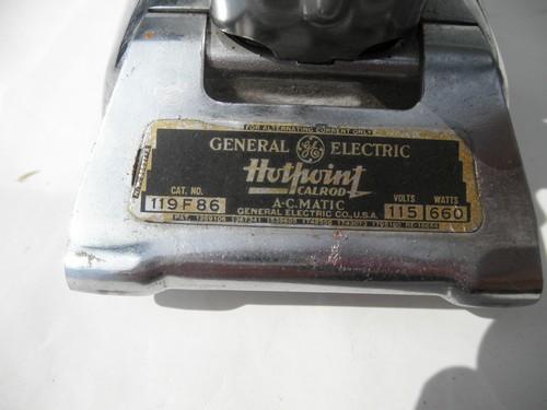 1930s deco GE Hotpoint AC-Matic electric iron w/1931 patent, vintage laundry