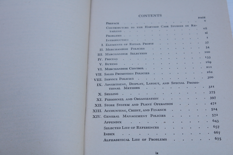 1930s vintage Harvard Business Administration textbook Problems in Retailing depression era economics