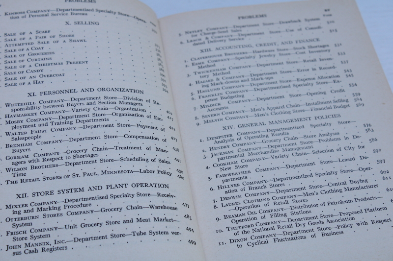 1930s vintage Harvard Business Administration textbook Problems in Retailing depression era economics