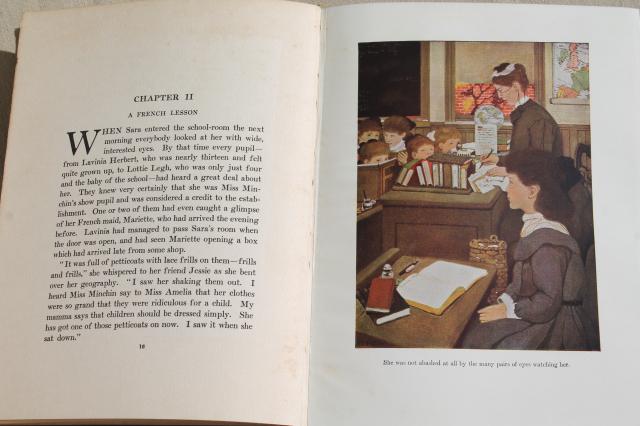 1930s vintage book w/ color plates, A Little Princess, Frances Hodgson Burnett