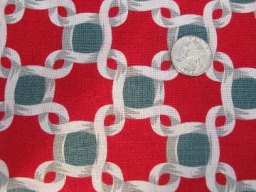 1930s vintage cotton print feedsack fabric, still sewn as feed sack