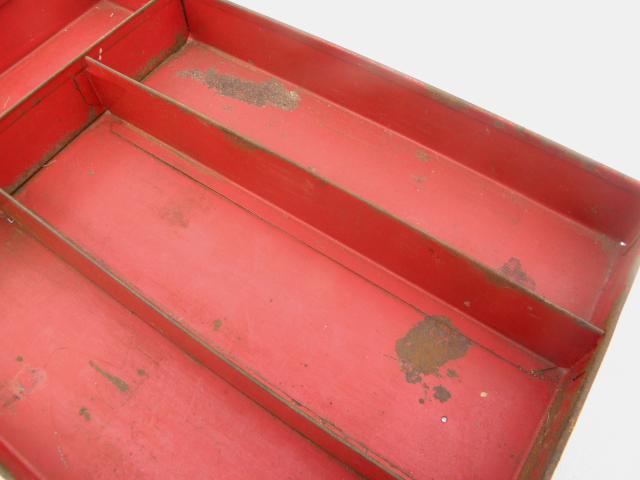 1930s vintage metal drawer tray / flatware box for knives, kitchen utensils