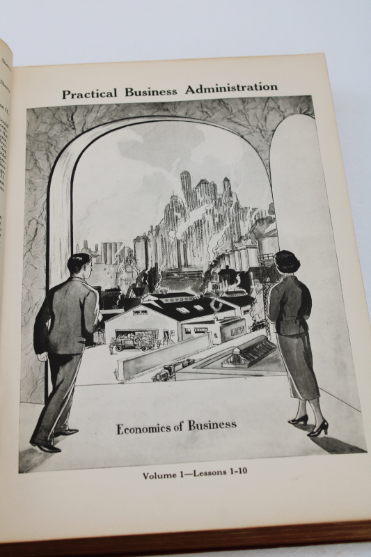 1930s vintage textbook Practical Business Administration, complete course in accounting, executive management
