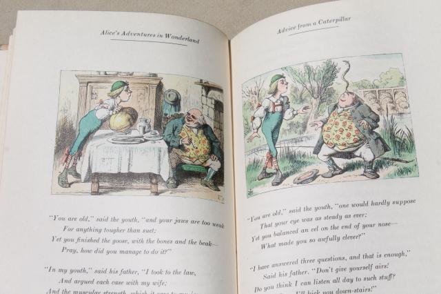 1940s vintage Alice in Wonderland special edition book color Tenniel illustrations