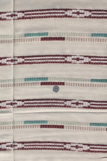 1940s vintage upholstery fabric, Indian blanket woven cotton camp cabin style 