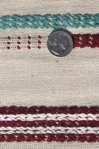 1940s vintage upholstery fabric, Indian blanket woven cotton camp cabin style 