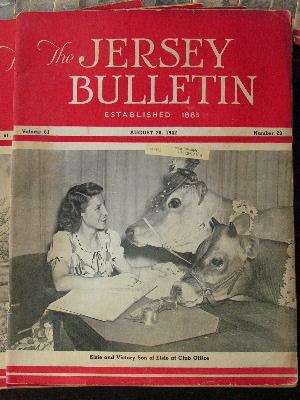 1942 jersey bulletins, dairy cattle cows pedigrees, ads