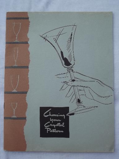 1947 catalog leaflets, vintage Heisey elegant glass crystal patterns