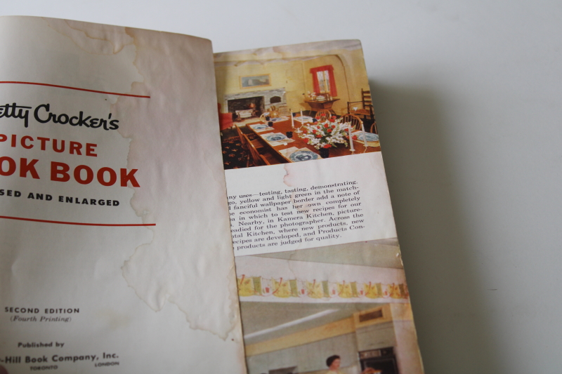 1950s vintage Betty Crocker Picture Cook Book second edition 1956