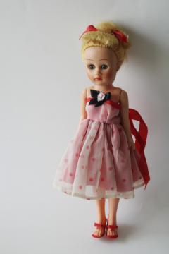 1950s vintage Miss Coty teen doll, Revlon fashion doll lookalike, blonde ponytail, red nail polish