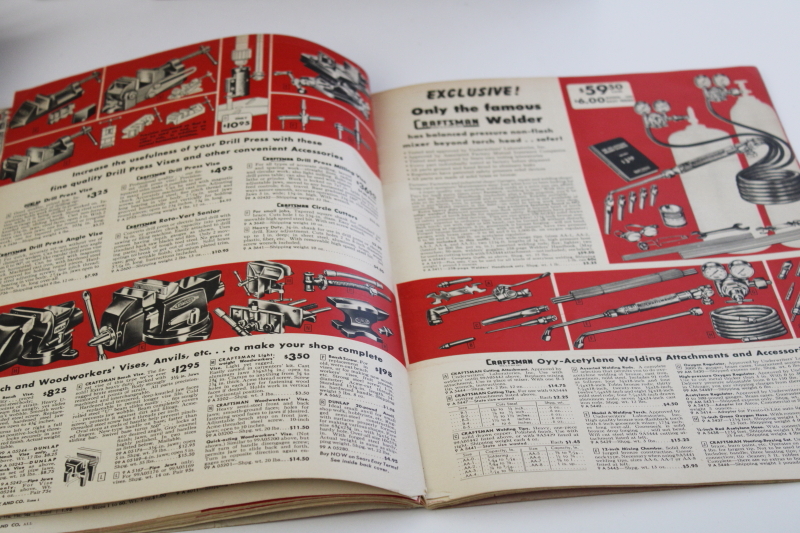 1950s vintage Sears Craftsman tool catalog, 50 plus pages big book power  hand tools