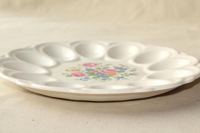 1950s vintage china egg plate, divided tray for serving deviled eggs