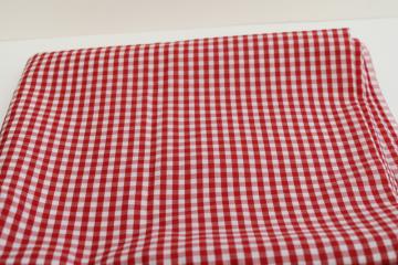1950s vintage fabric, cotton rayon red & white checked gingham woven checks