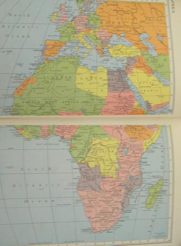 1951 Rand McNally pocket world atlas with full color & art binding