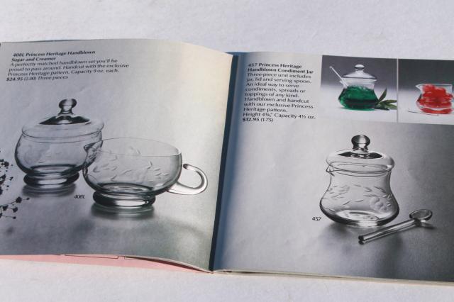 1983 vintage Princess House glass home party catalog, glassware patterns photos