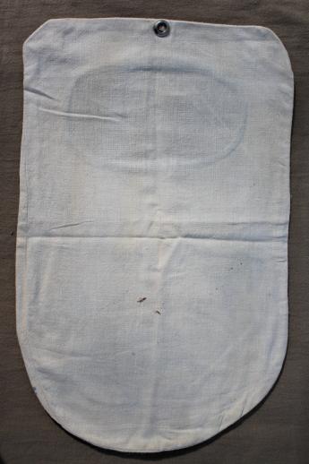 20s 30s vintage clothespin bag, flapper era laundry bag w/ Scotty dog print