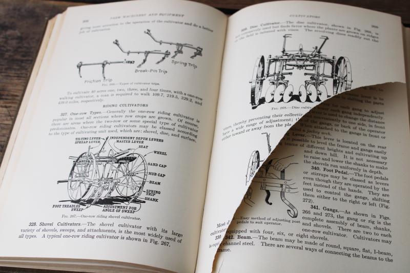 20s vintage textbook Farm Machinery & Equipment, many drawings & illustrations 1st edition 