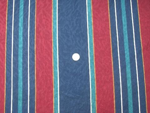 25+ yds cotton decorator/upholstery fabric, navy/wine/green club stripe