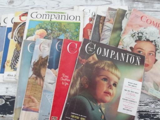 30s 40 50s vintage Woman's Home Companion magazines lot, 14 issues
