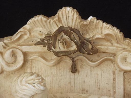 Plaster Wall Art 40s vintage plaster wall art assemblage, french boudoir scene Plaster Wall Art 40s vintage plaster wall art assemblage, french boudoir scene
