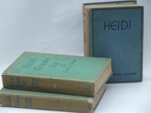 30s vintage Heidi and sequels series books, Shirley Temple photos