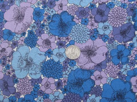 36'' wide cotton print quilting weight fabric, 50s vintage floral