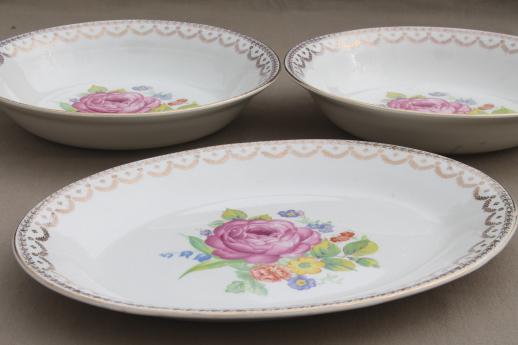 40s 50s vintage American Home dinnerware dishes set, Carmen cottage floral china