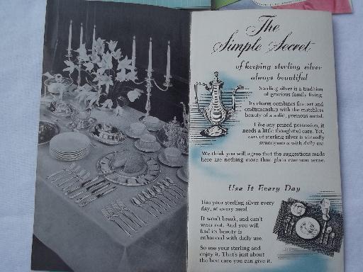 40s andd 50s vintage silverware silver flatware pattern leaflets and catalogs