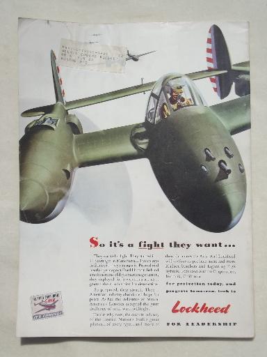 40s vintage Flying / Industrial Aviation magazine w/ WWII airplane photos