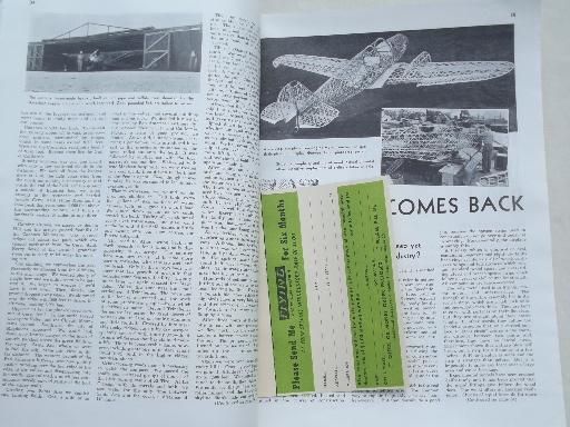 40s vintage Flying & Popular Aviation magazine w/ many old airplane photos