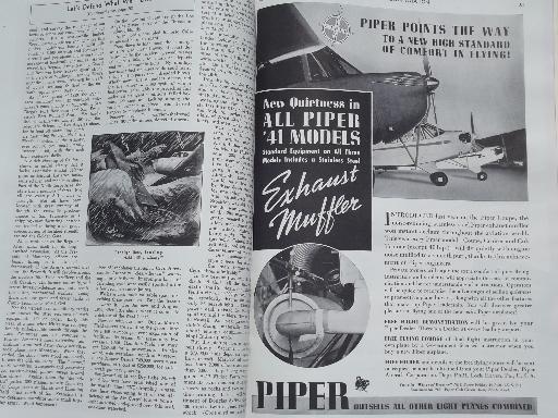 40s vintage Flying & Popular Aviation magazine w/ many old airplane photos