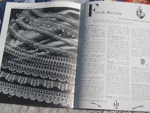 40s vintage crochet booklets lot, lacy trims, lace edging patterns
