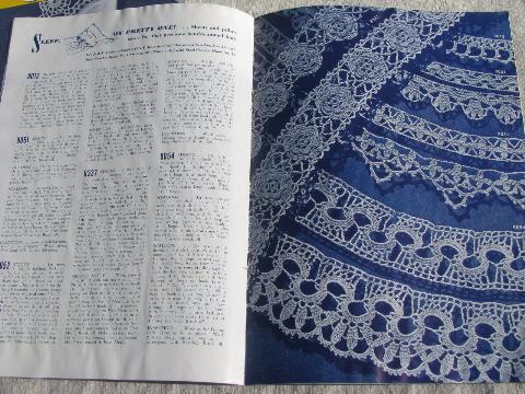 40s vintage crochet booklets lot, lacy trims, lace edging patterns