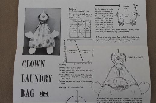 40s vintage sewing patterns lot stuffed toys, animals, clown dolls & weiner dogs