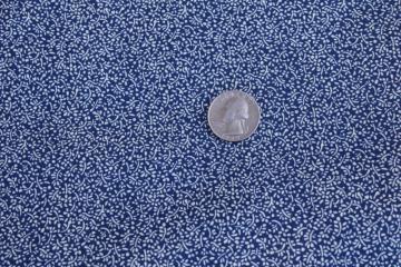 5 yards indigo blue white tiny print calico fabric vintage Peter Pan cotton prairie girl style