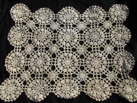 50 pcs vintage crocheted doilies & runners, huge old crochet lace doily lot